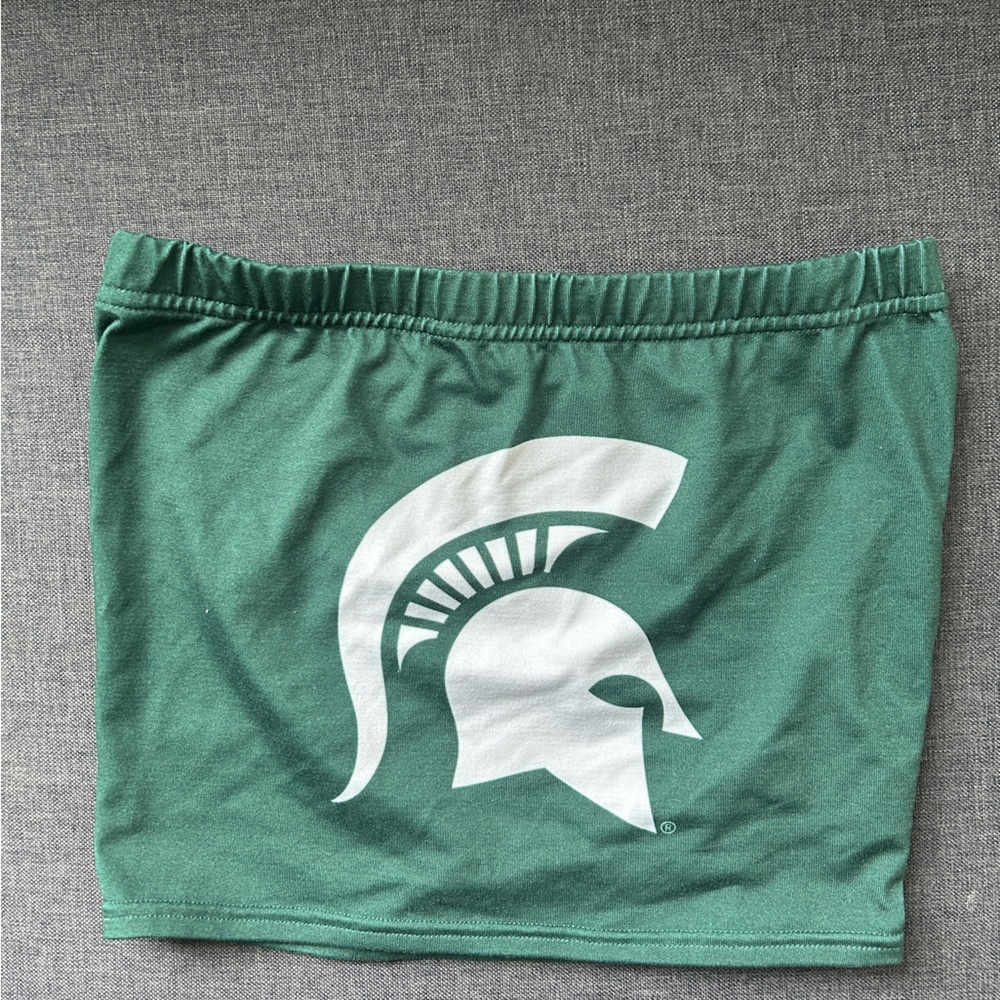 Michigan State Strapless tailgating top